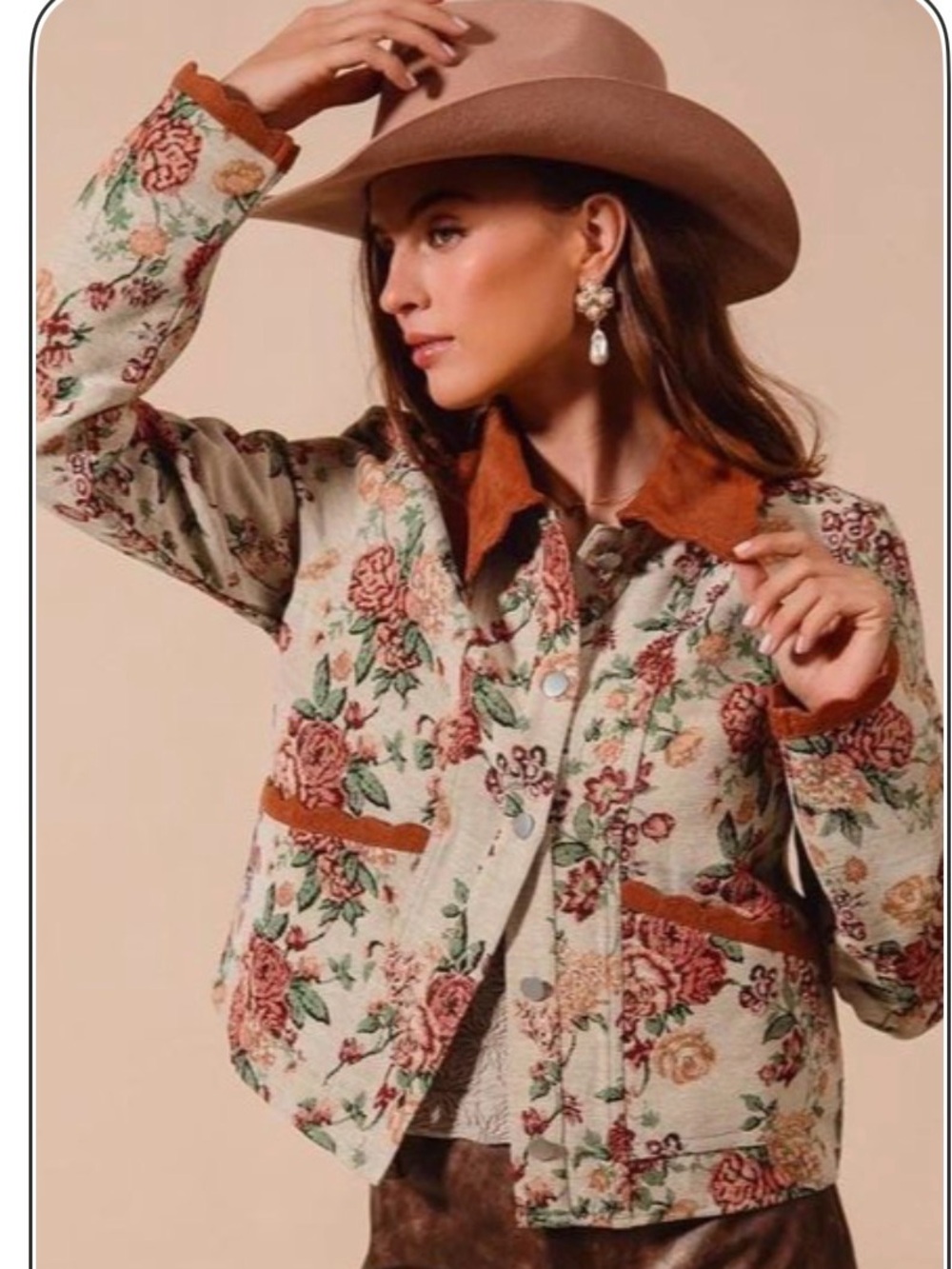 Floral Tapestry Shacket - Picture 7 of 10